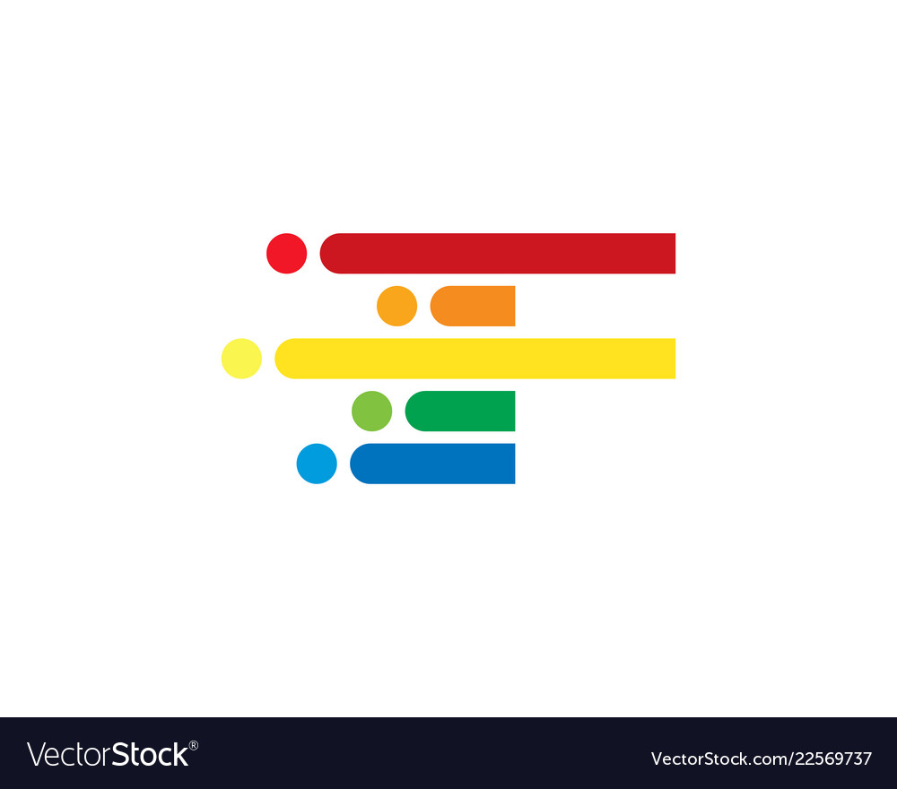 F colorful letter speed pixel logo icon design