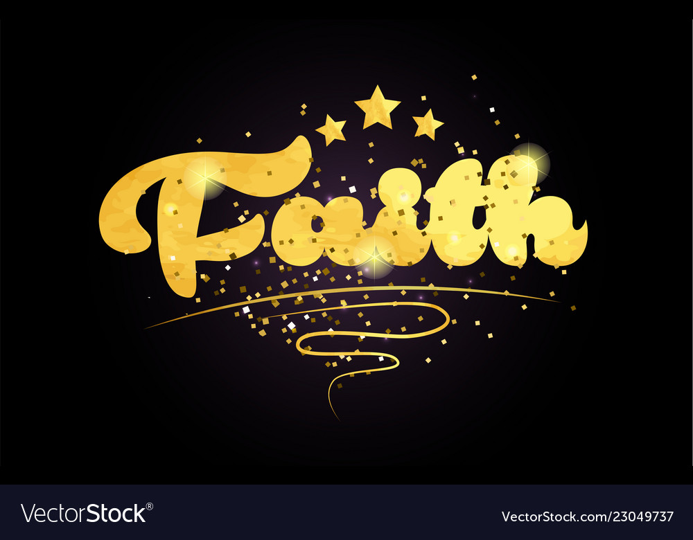 Glaube Stern goldene Farbe Wort Text Logo Symbol