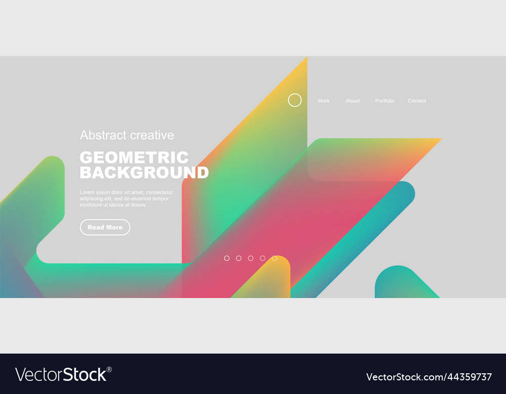 Fluid gradient triangles landing page background vector image Fluid gradient triangles landing page background