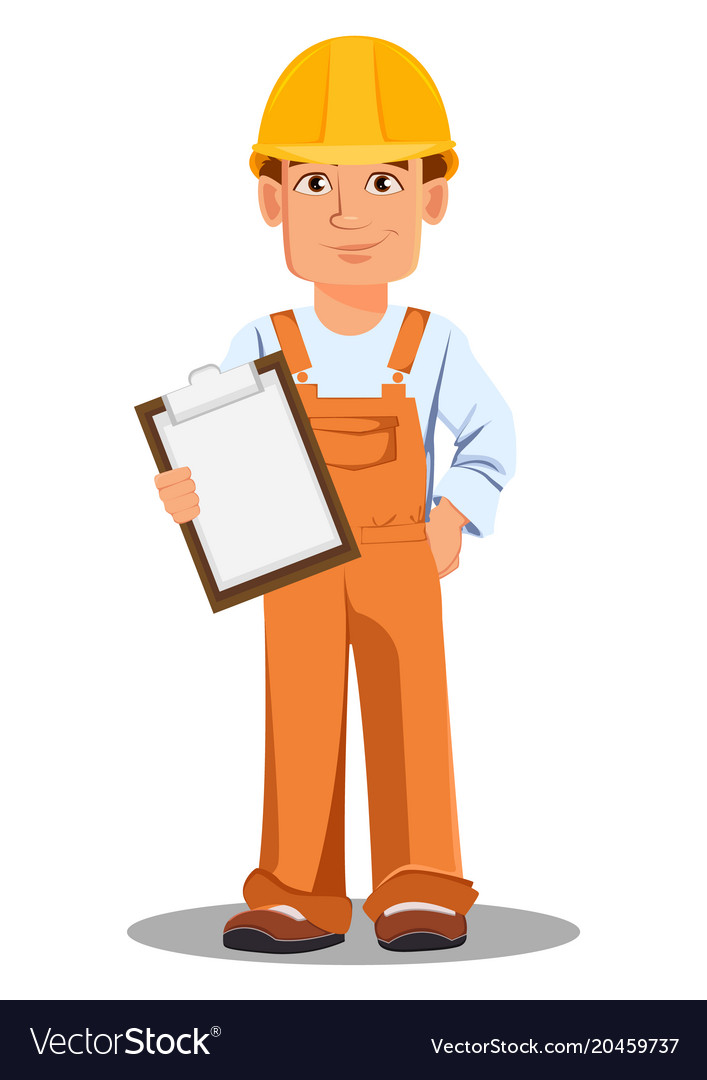 Handsome builder in uniform