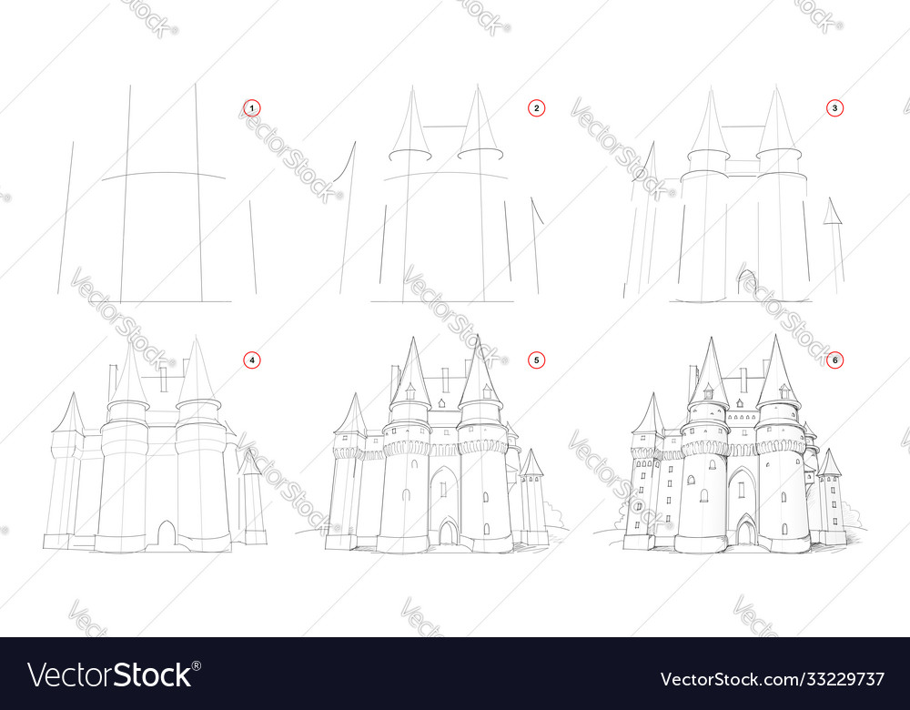 How to draw step sketch imaginary Vector Image How to draw step sketch imaginary