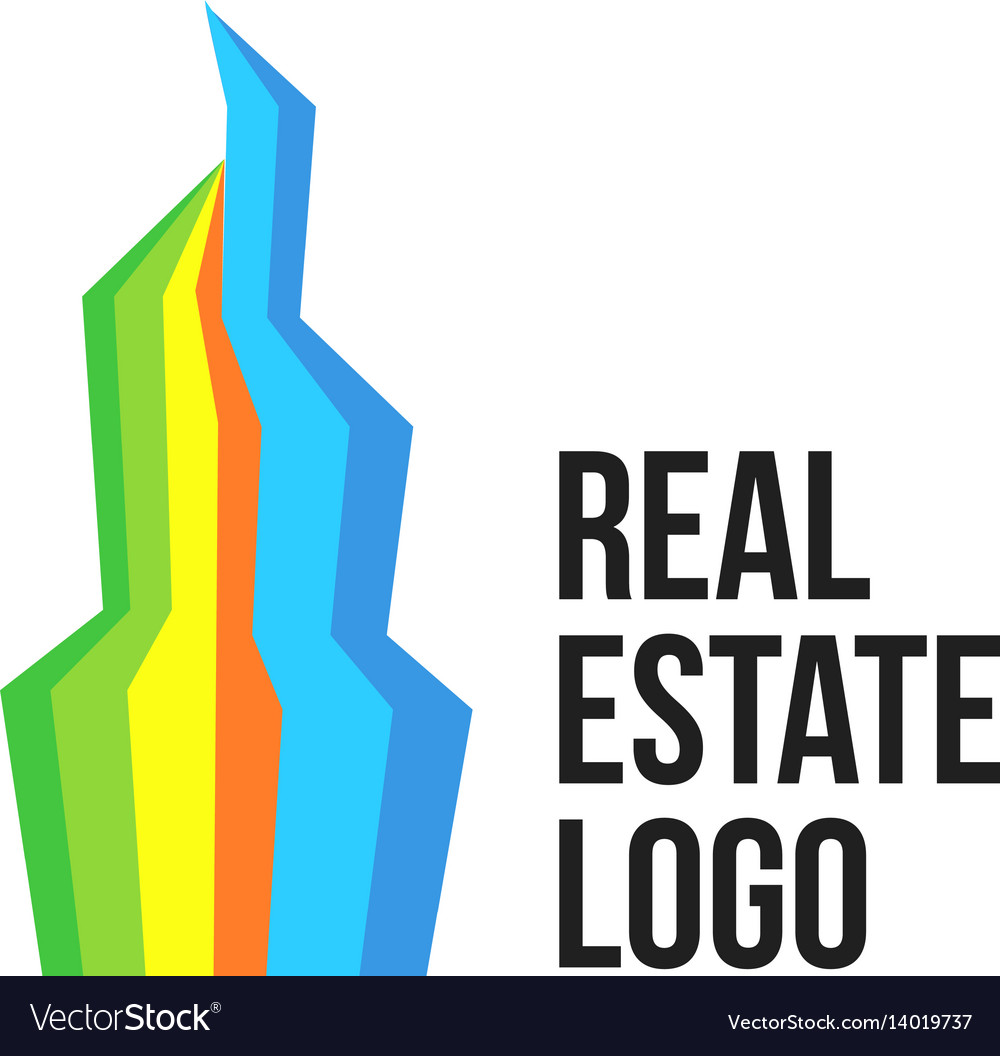 Isolated colorful real estate agency logo house