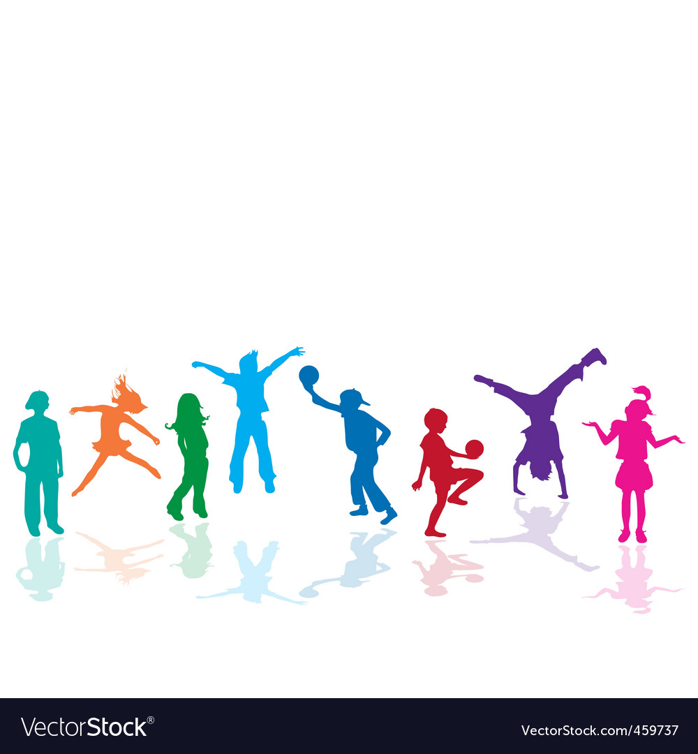 Jumping kids Royalty Free Vector Image - VectorStock