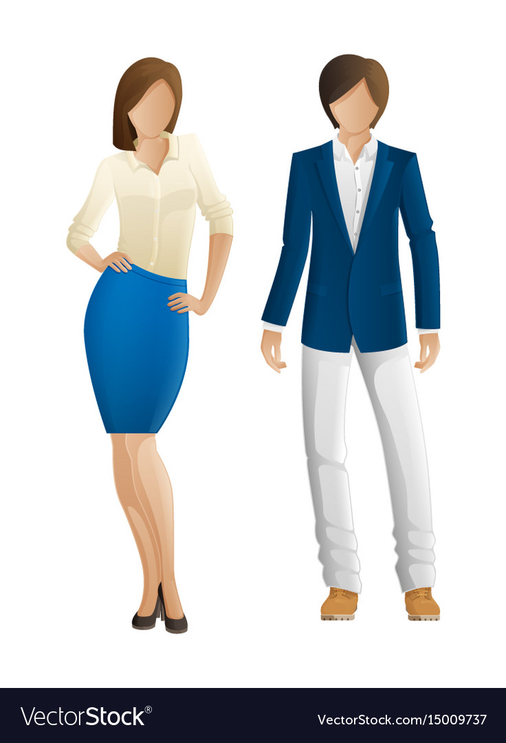 Man and woman faceless models new collection