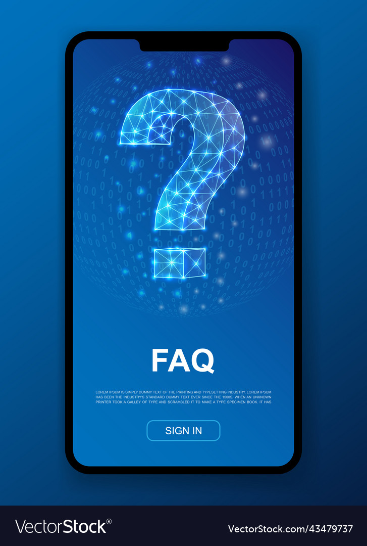 Question mark 3d polygonal symbol for ui ux