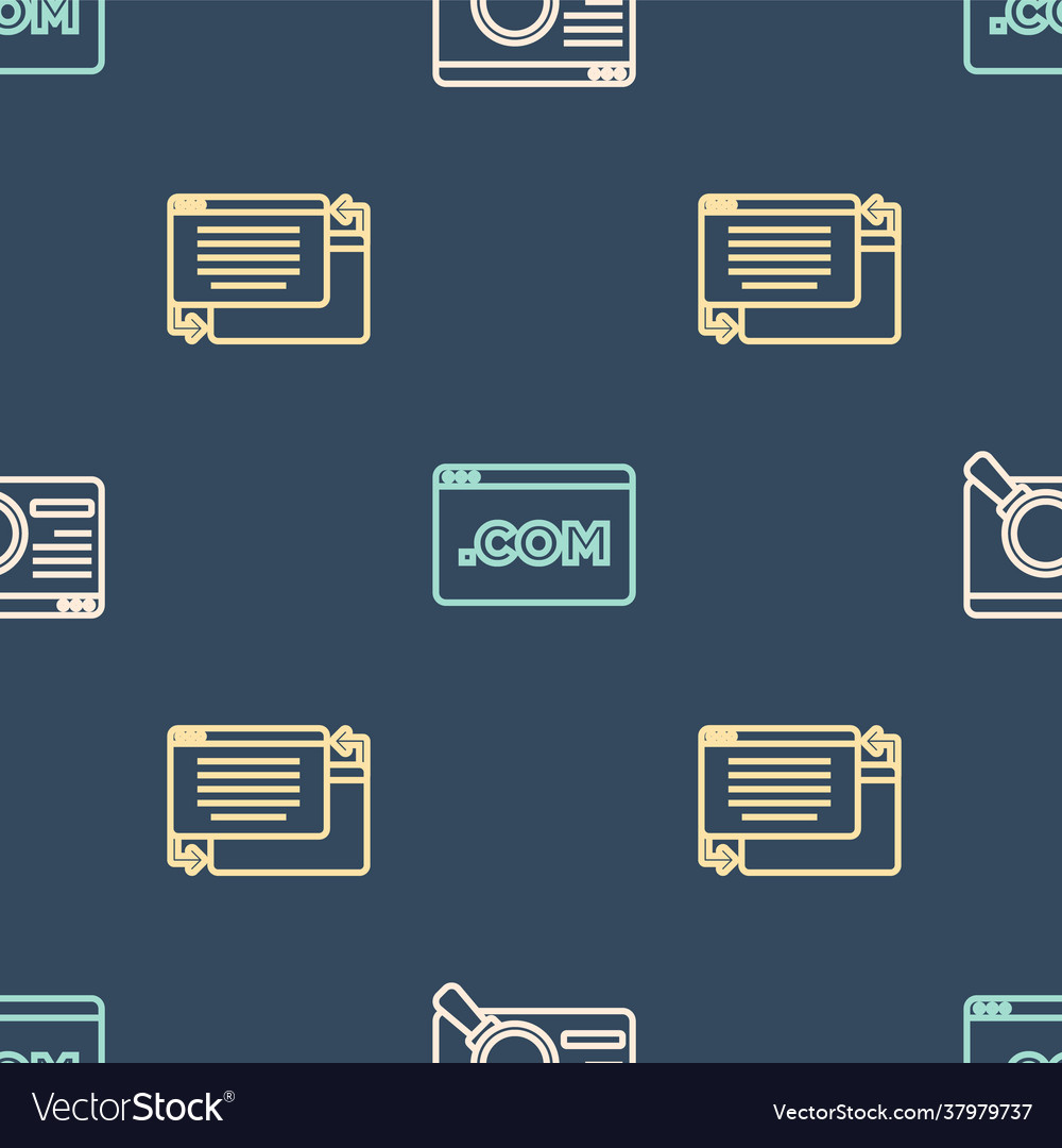 Set line ui or ux design and on seamless pattern vector image Set line ui or ux design and on seamless pattern
