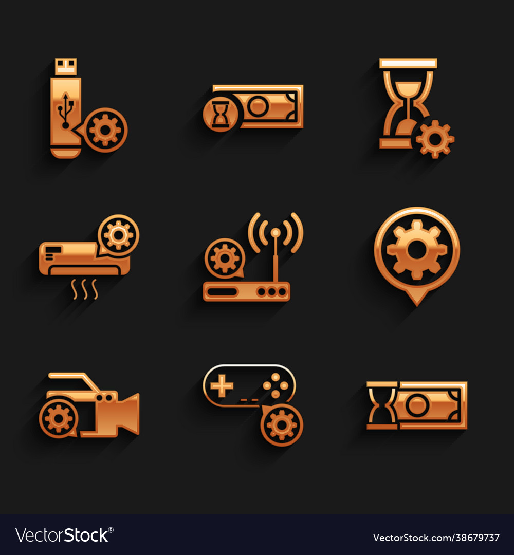 Set router and wi-fi setting gamepad fast vector image Set router and wi-fi setting gamepad fast