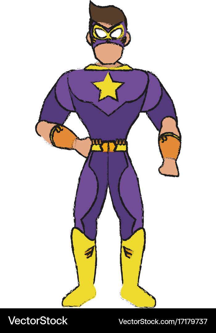 Superhero character cartoon Royalty Free Vector Image