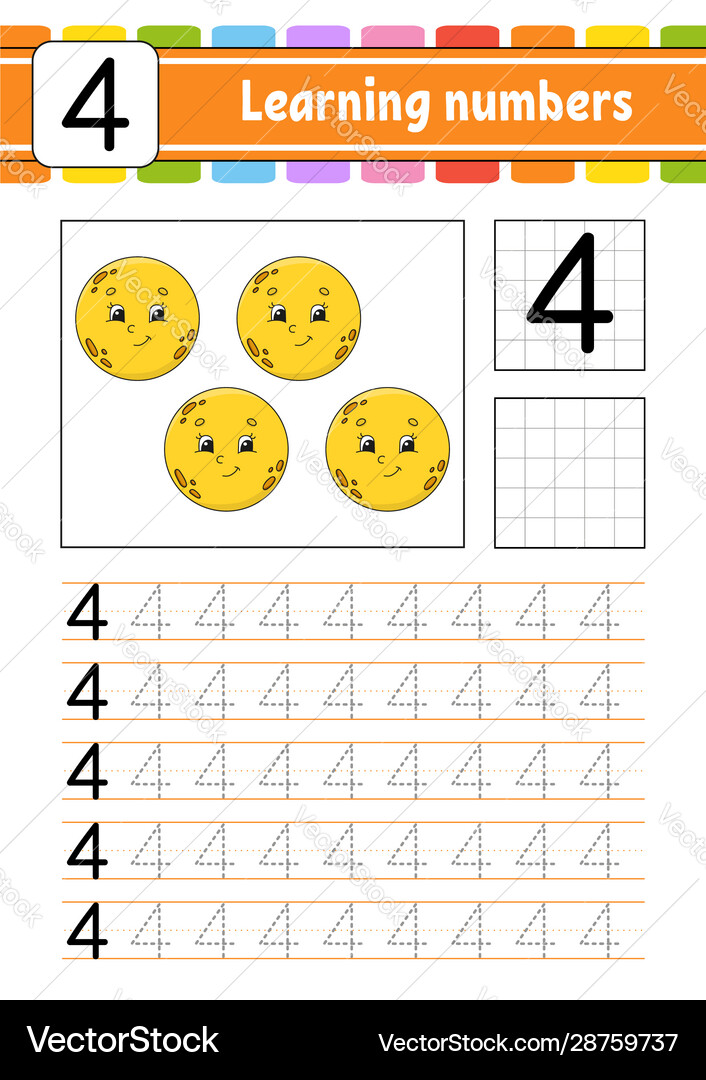 Trace and write handwriting practice learning Vector Image