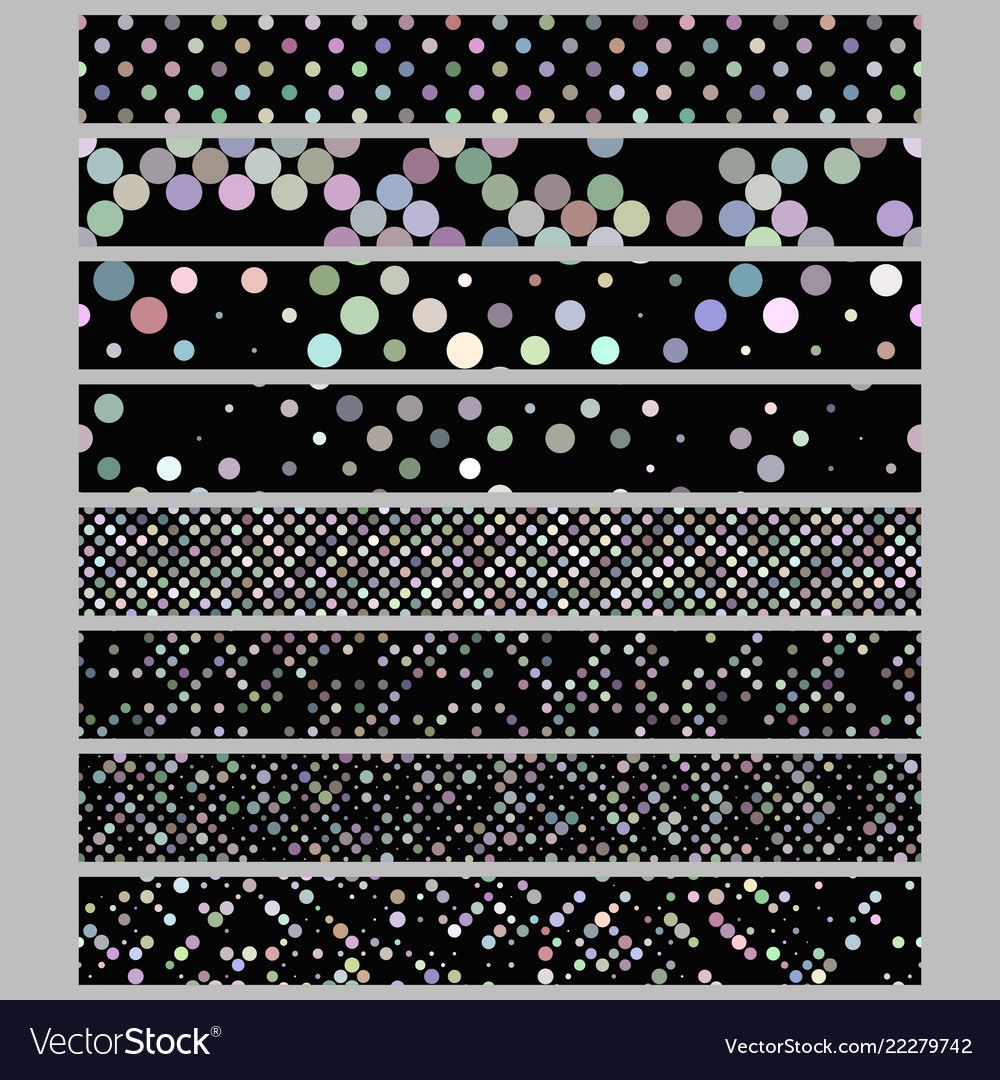 Abstract circle pattern web banner background set vector image Abstract circle pattern web banner background set