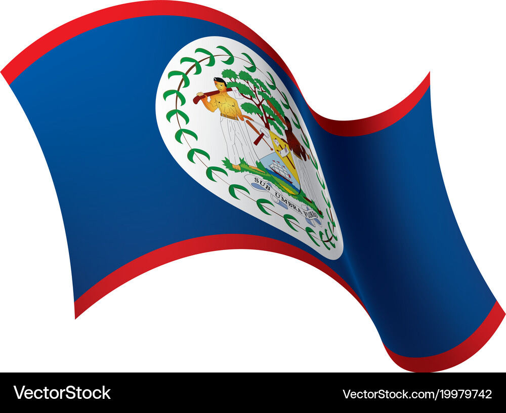 Belize flag Royalty Free Vector Image - VectorStock