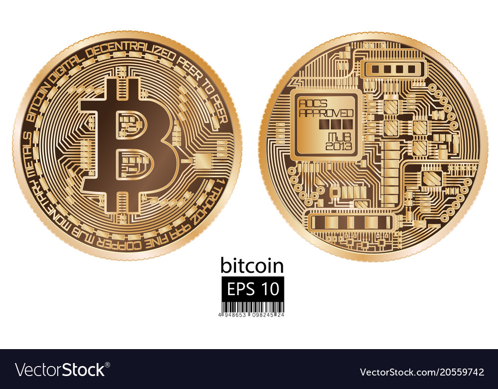 Bitcoin physical bit coin Royalty Free Vector Image