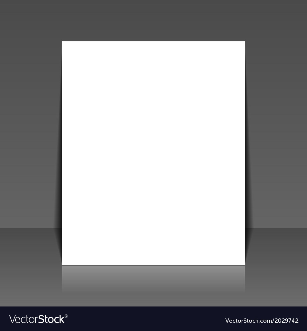 Blank white paper on dark background Royalty Free Vector