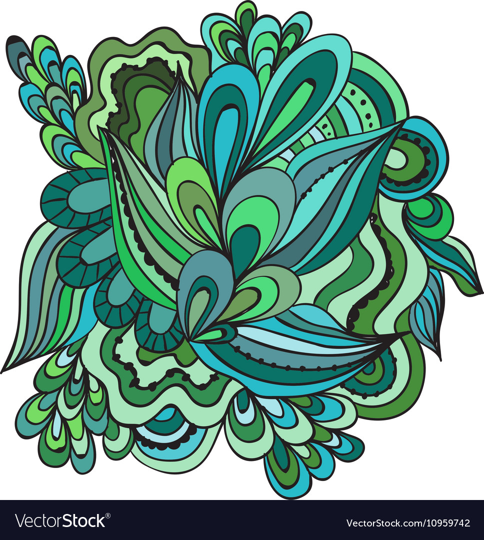 Colorful decorative hand drawn doodle nature Vector Image