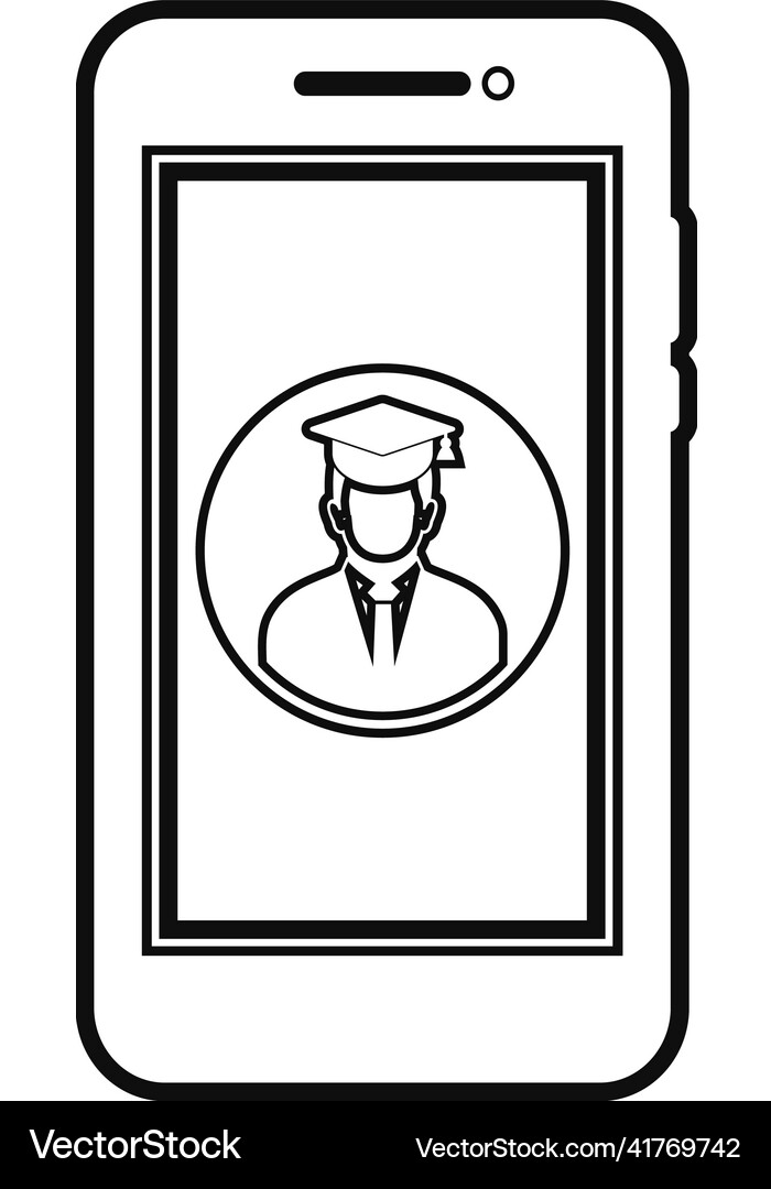 E- learning line icon flat style Royalty Free Vector Image