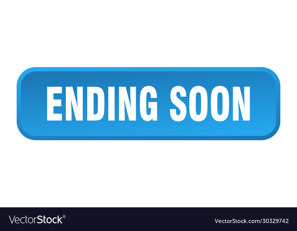 Ending soon button square 3d push