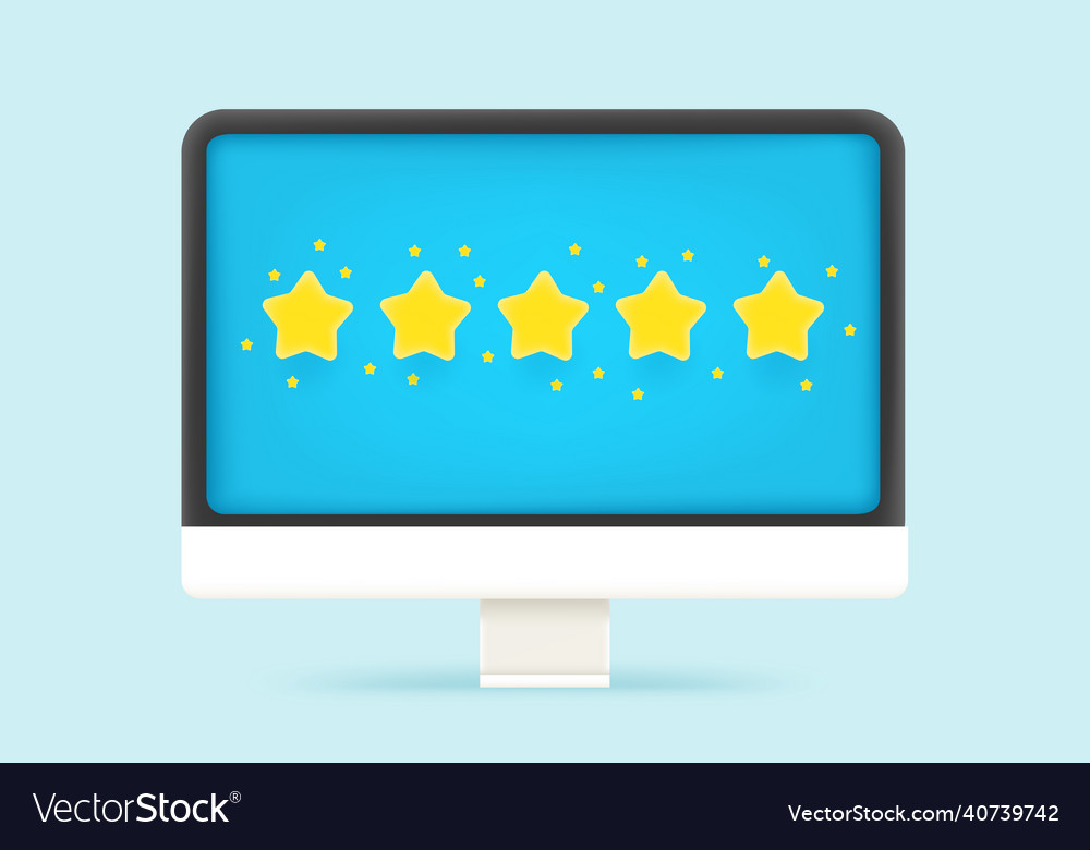 Five stars feedback 3d Royalty Free Vector Image