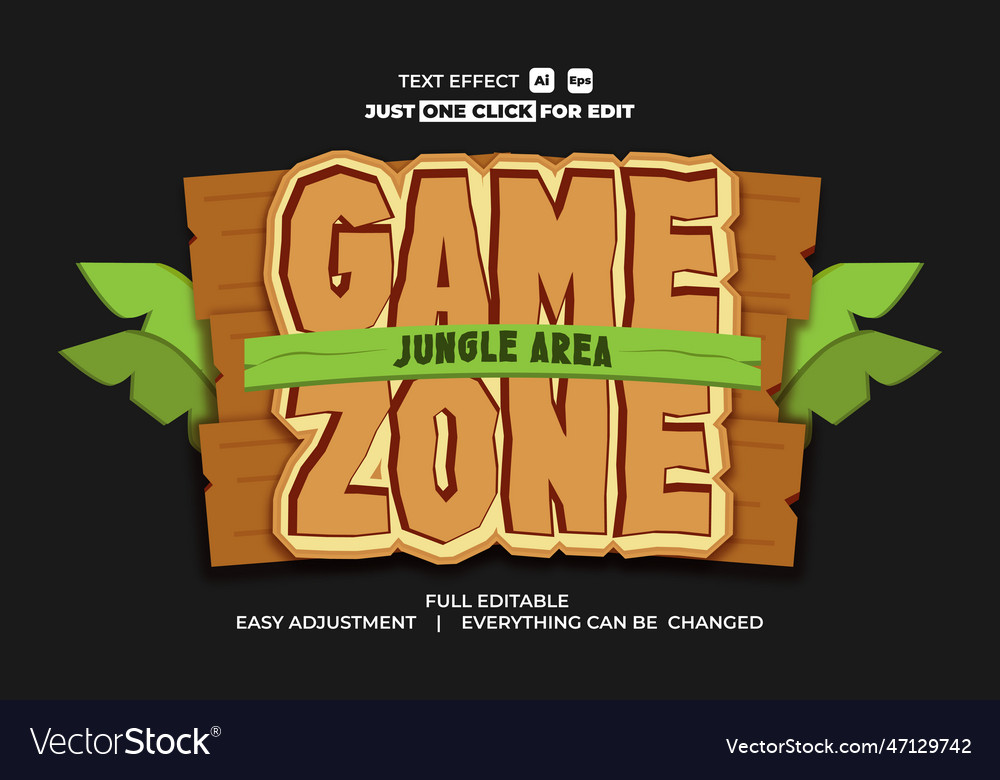 Game event text effect editable vector image Game event text effect editable