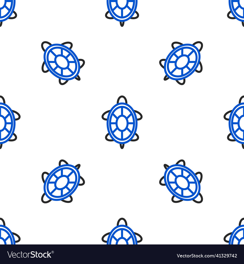Line turtle icon isolated seamless pattern Vector Image Line turtle icon isolated seamless pattern