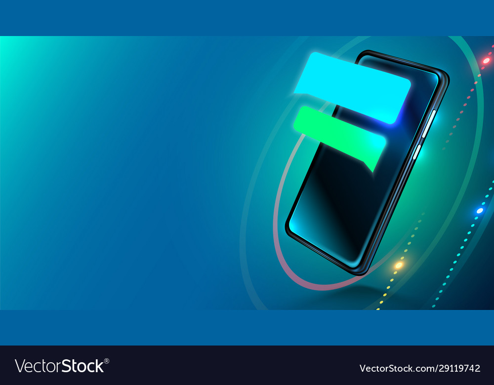 Modern realistic smartphone with empty chat vector image Modern realistic smartphone with empty chat