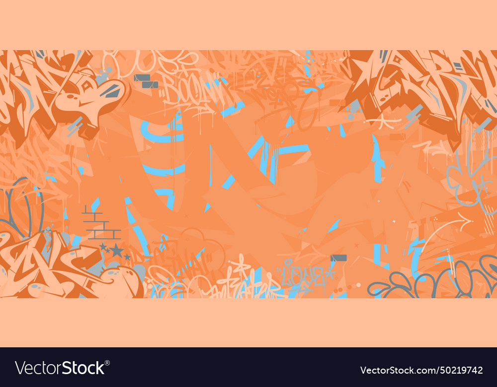 Peach fuzz abstract urban style hiphop graffiti Vector Image