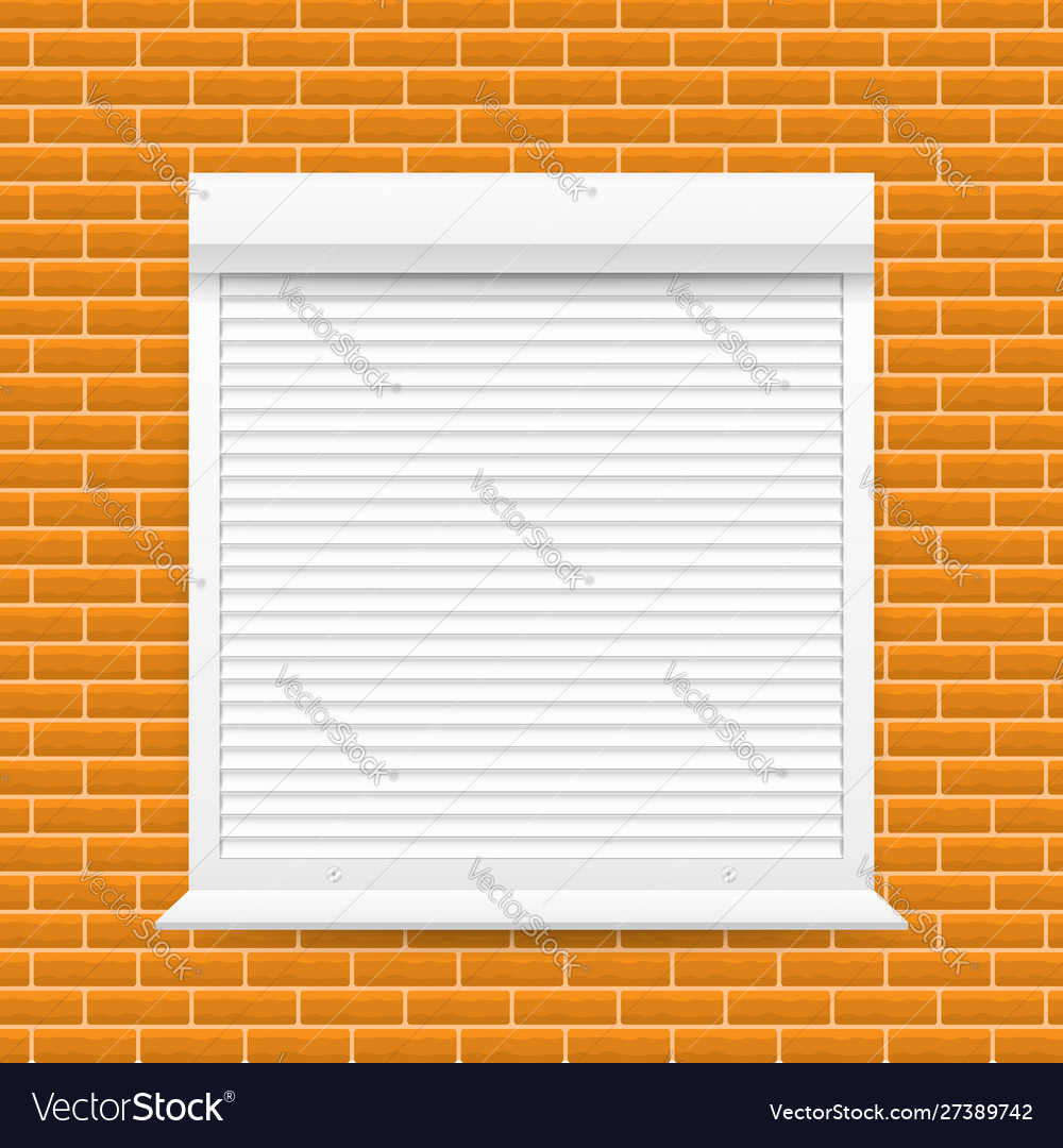 Roll up shutter on white background