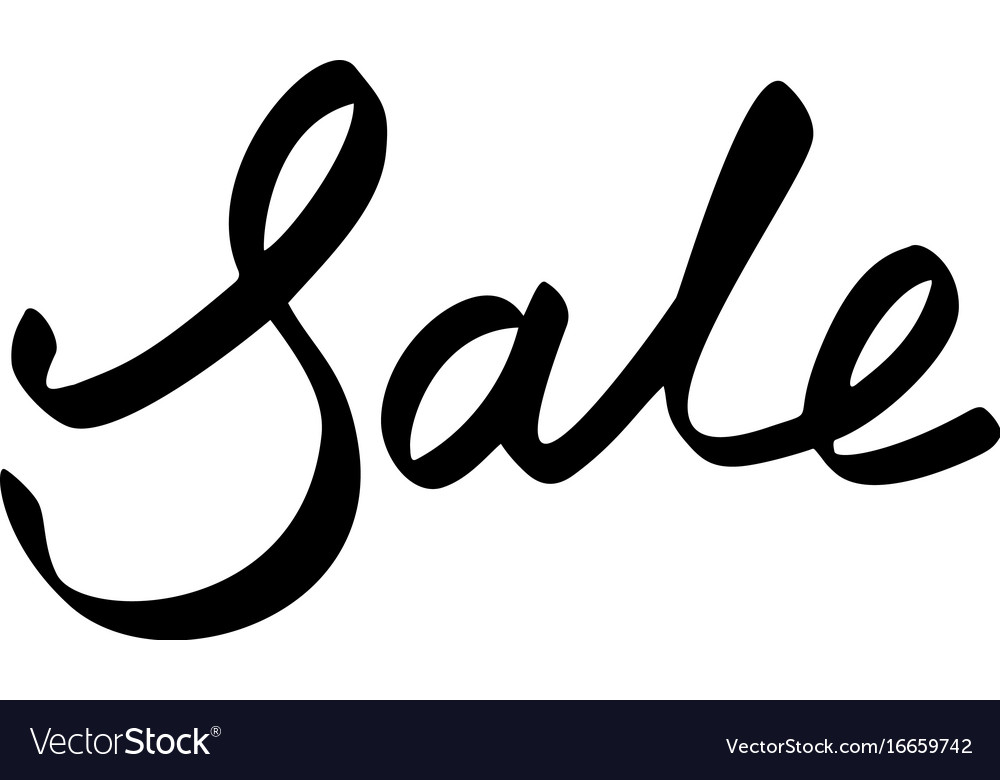 Sale text postcard hand lettering ink