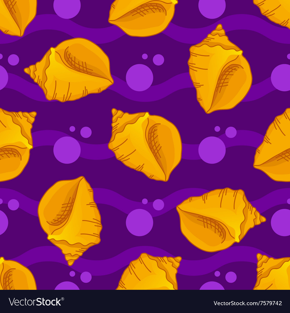 Seamless patterns with seashells