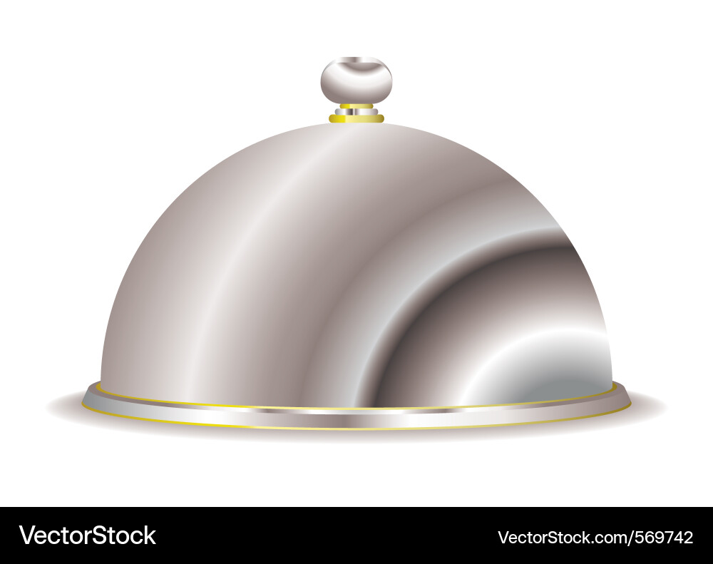 Silver Food Serving Cloche Royalty Free Vector Image