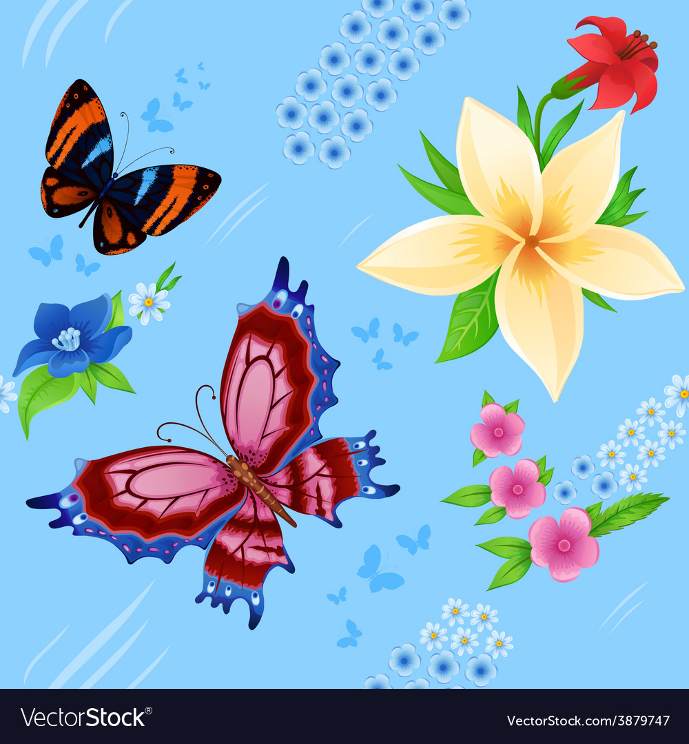 Background of colorful butterflies flying Vector Image Background of colorful butterflies flying Vector Image