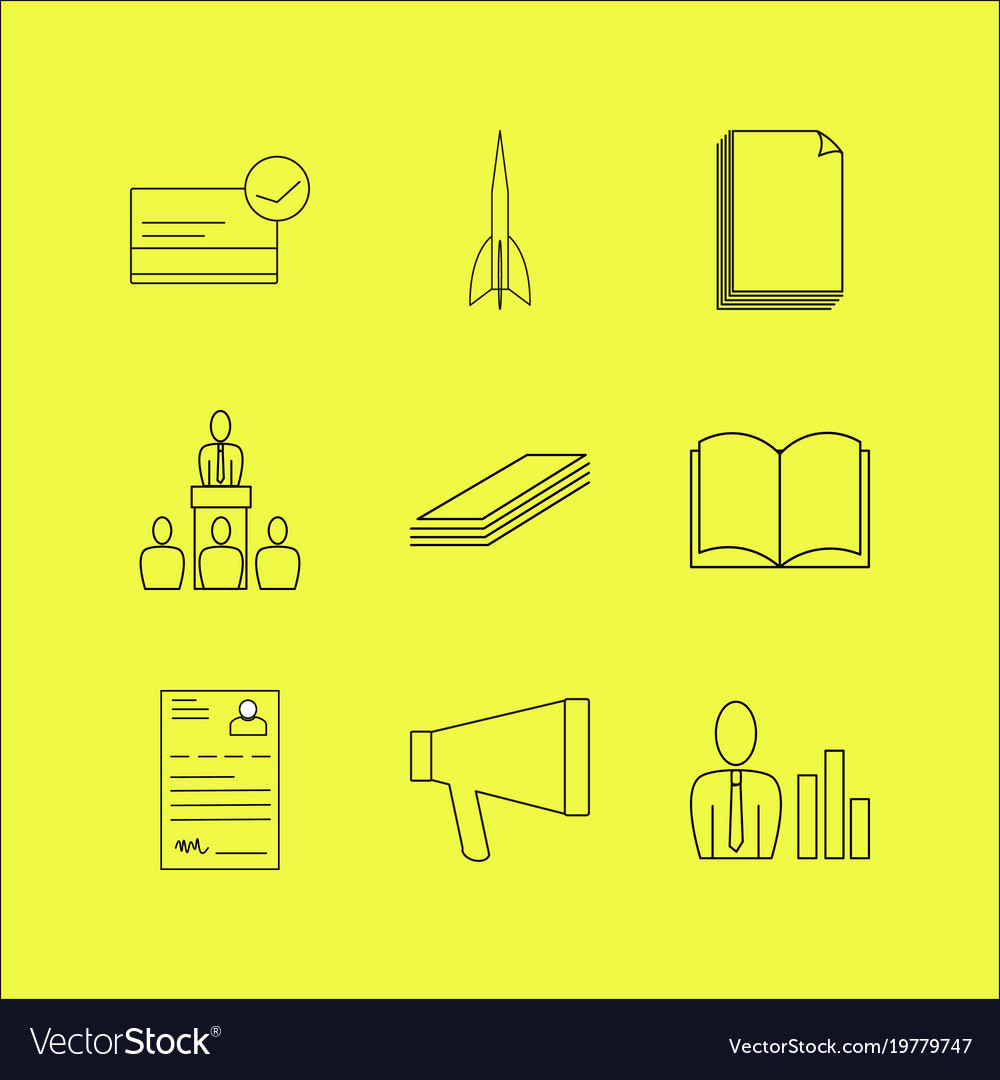 Business linear icon set simple outline icons