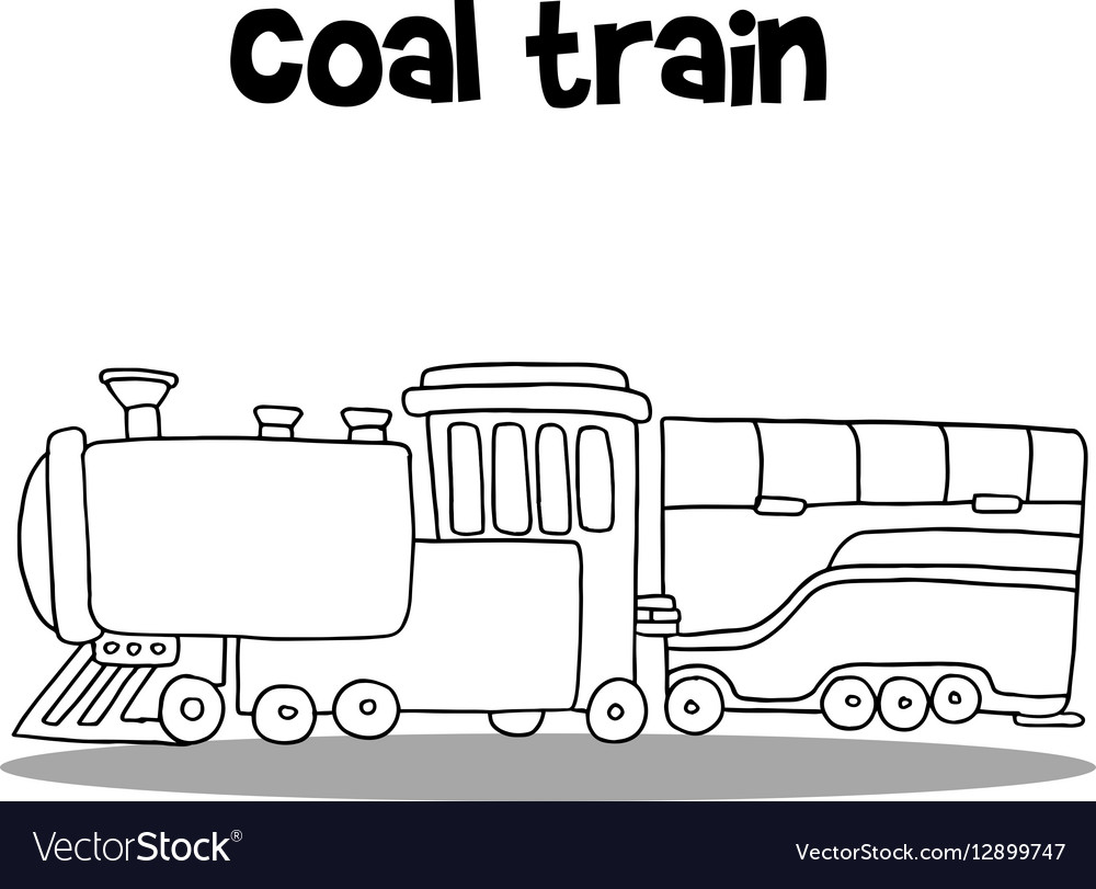Coal Train Hand Draw Royalty Free Vector Image