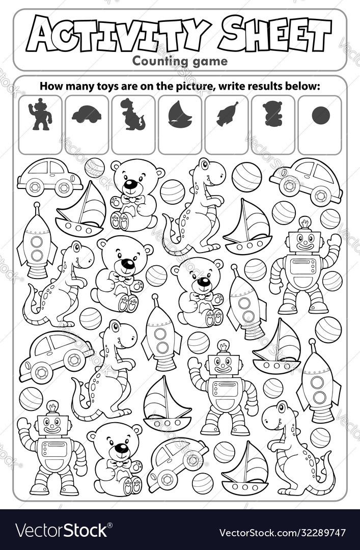 Counting Game Worksheet - Numbers & Shapes