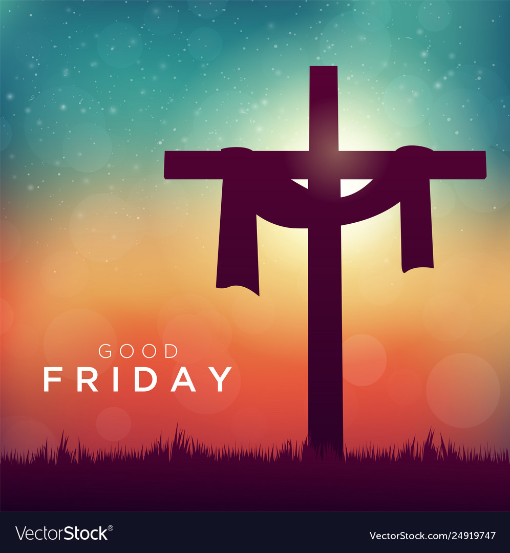 Good friday for christian religious with cross Vector Image