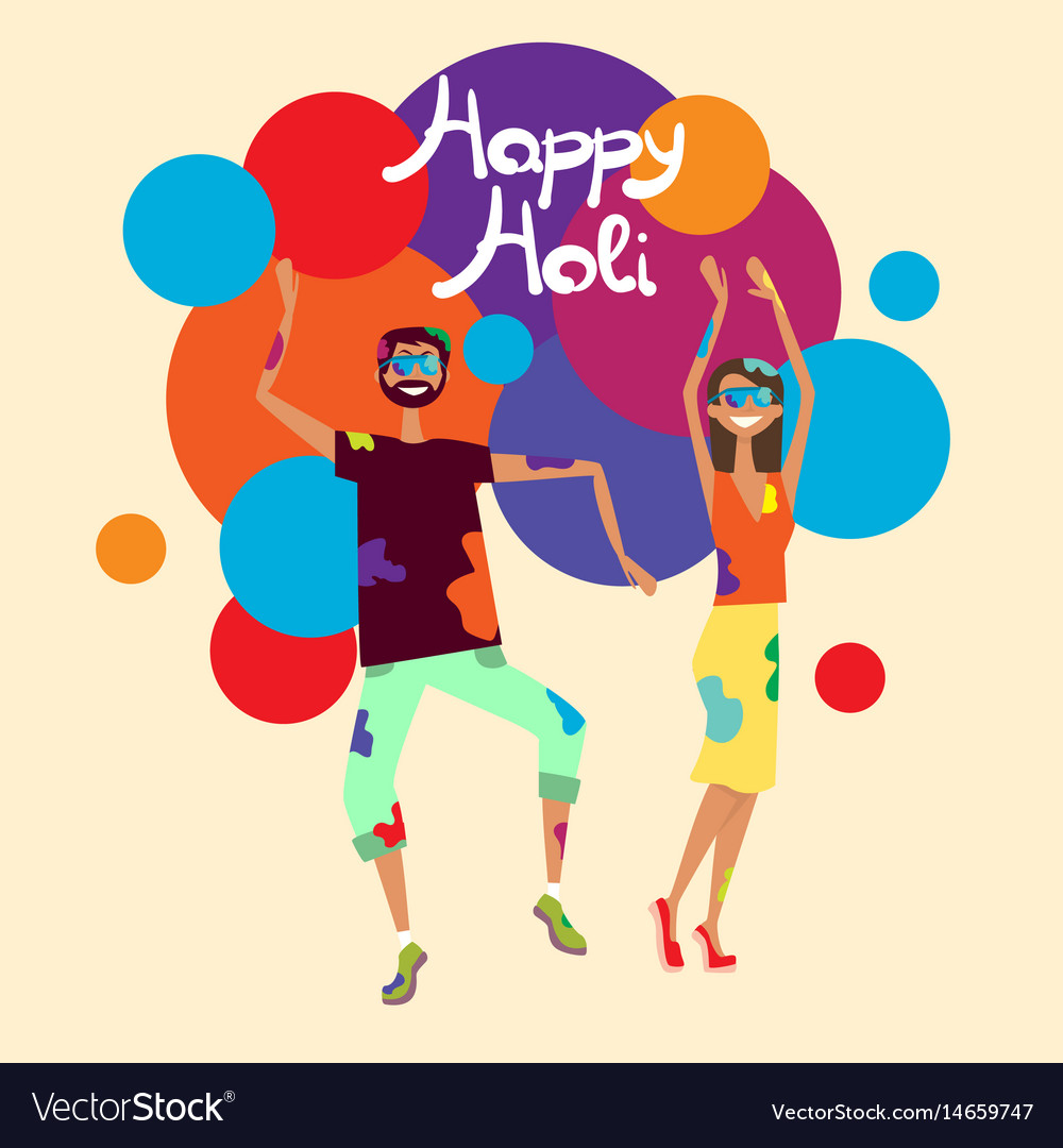 Happy holi religious india holiday traditional Vector Image