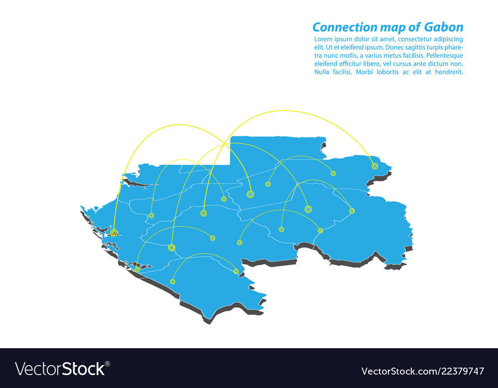 Modern of gabon map connections network design