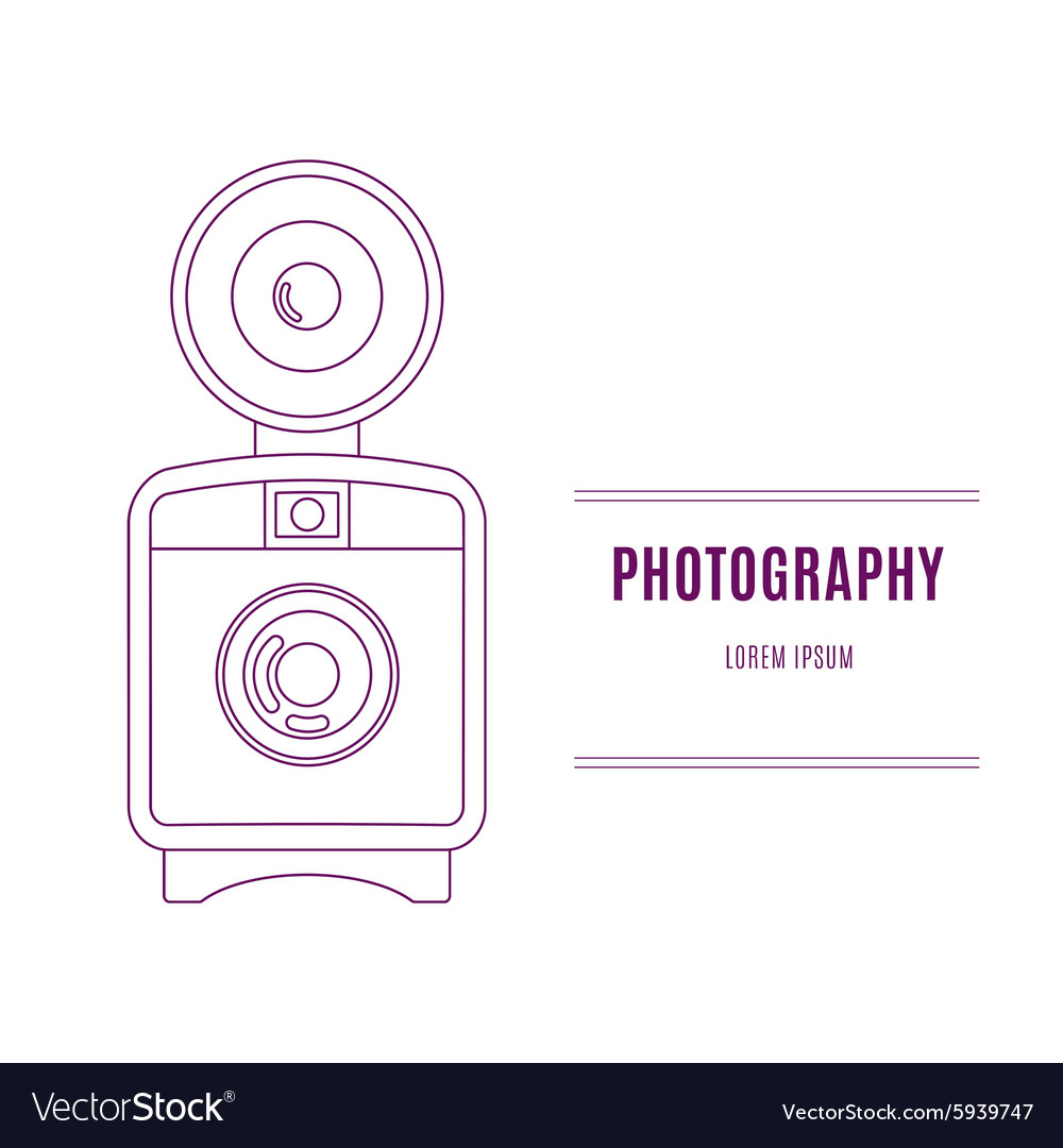 Old camera - branding identity element isolated