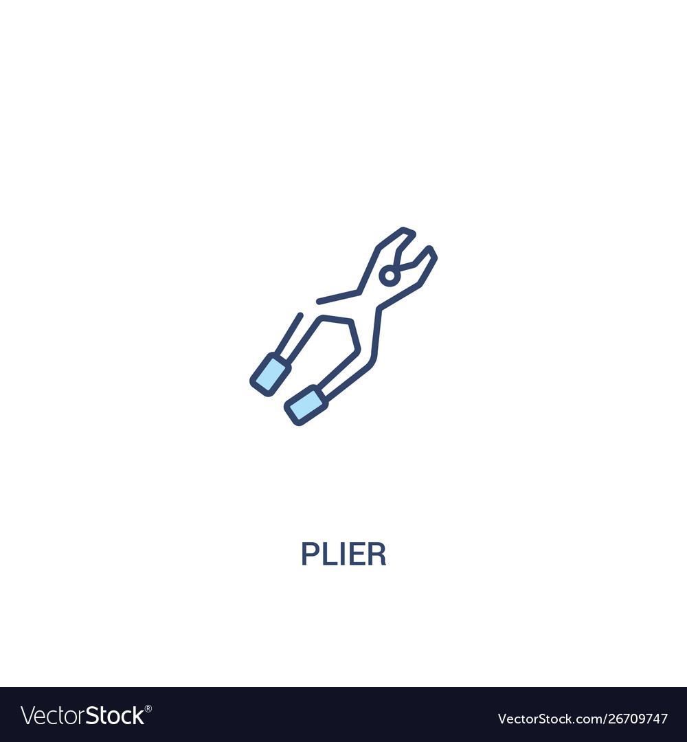 Plier concept 2 colored icon simple line element vector image Plier concept 2 colored icon simple line element