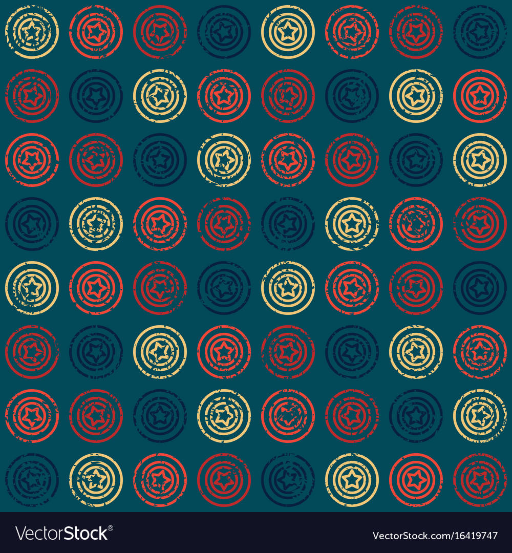 Seamless pattern with stars in circles
