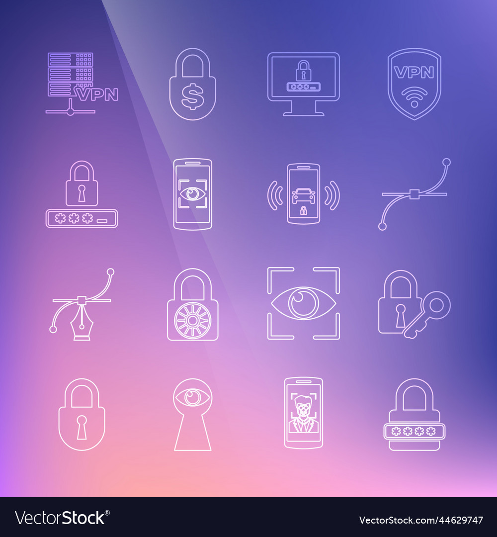 Set line password protection lock and key bezier