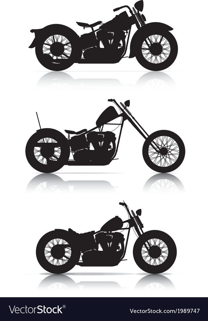 Set motorcycle silhouettes Royalty Free Vector Image