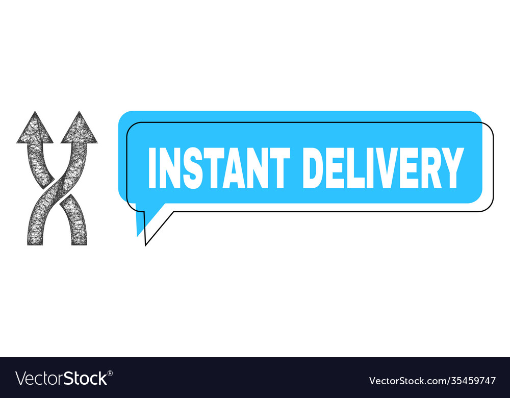 Shifted instant delivery message balloon and net