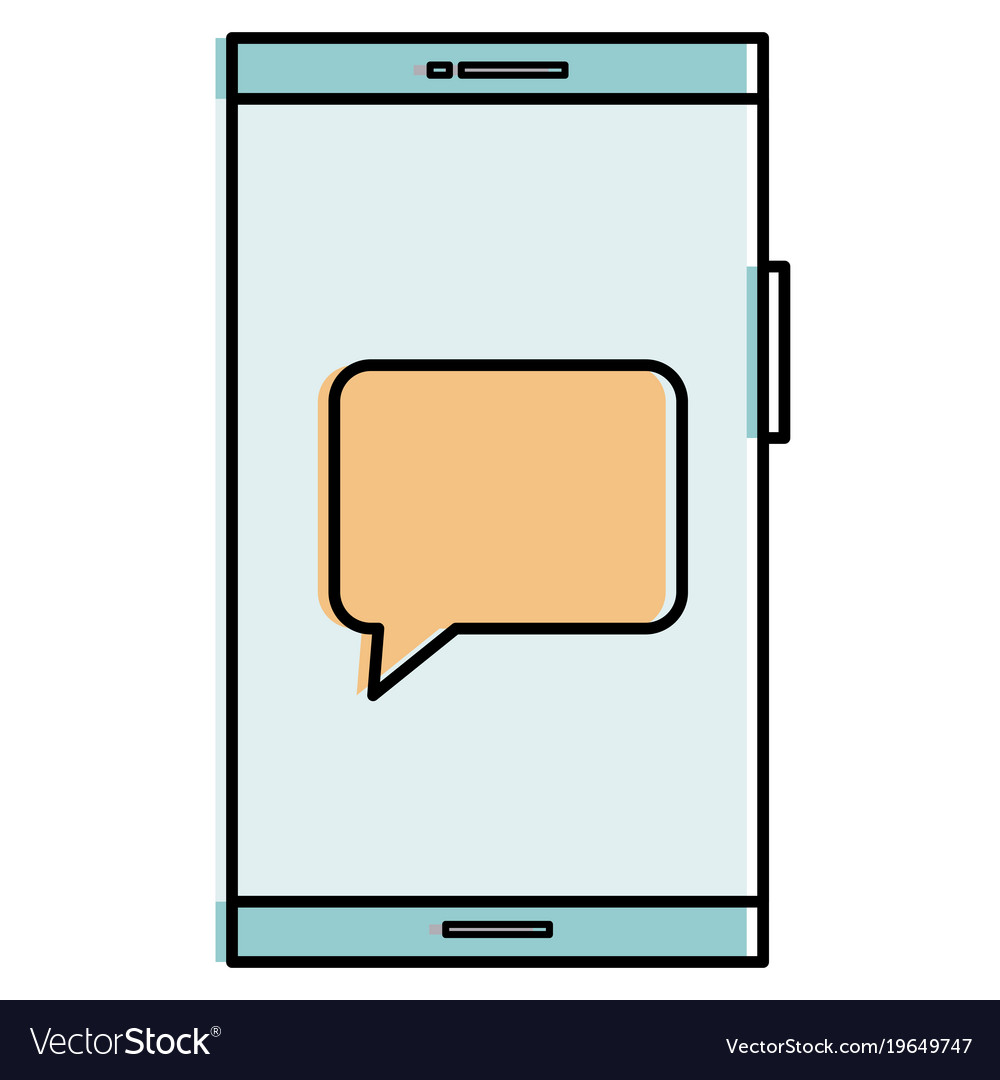 Smartphone device with speech bubbles