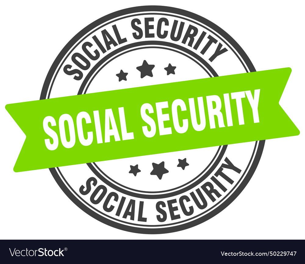 Social security stamp label Royalty Free Vector Image