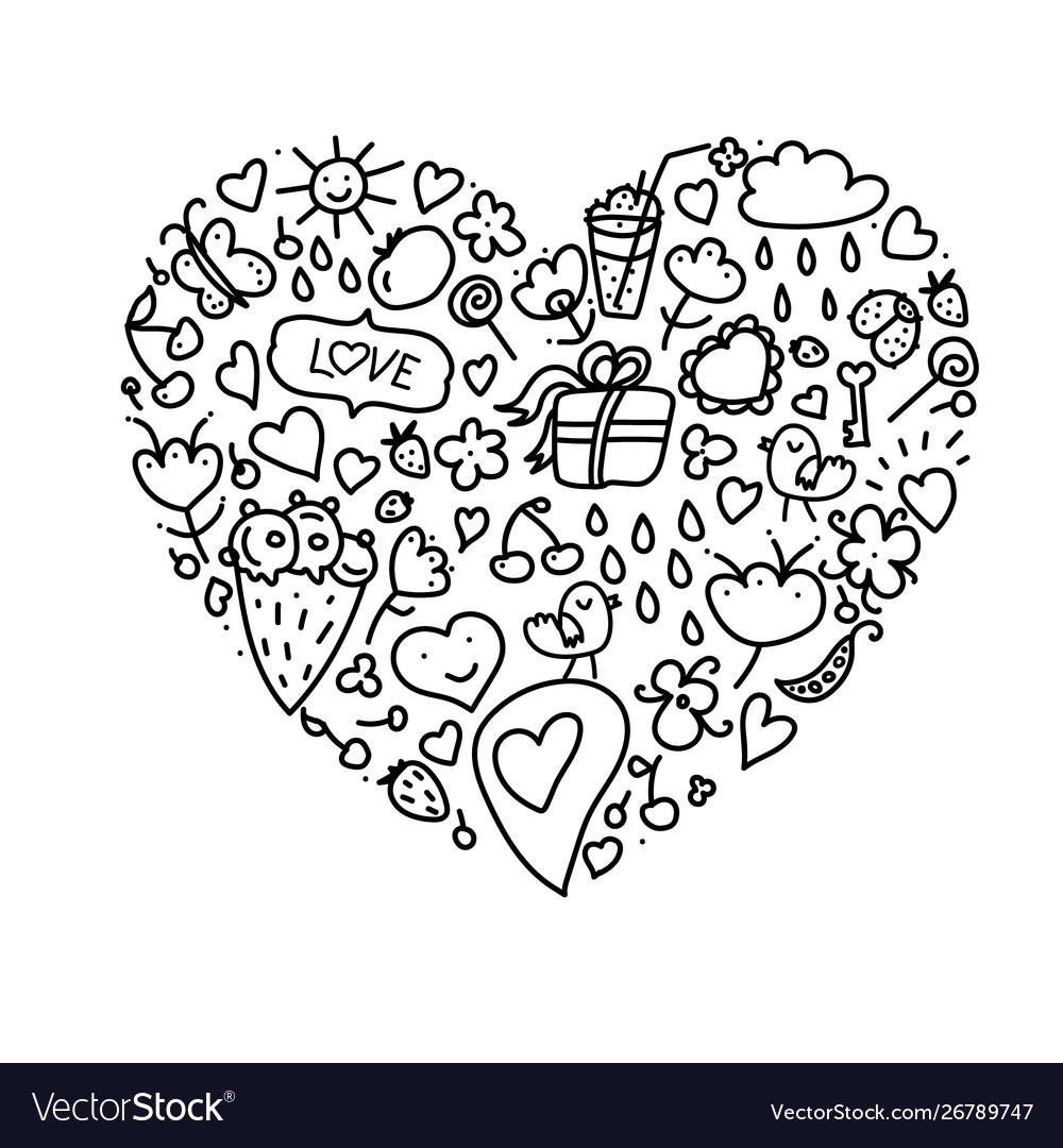 Summerlovedoodle-04 Royalty Free Vector Image - VectorStock