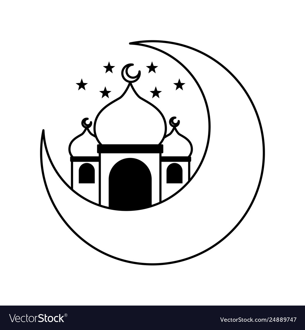 Taj mahal half moon Royalty Free Vector Image - VectorStock