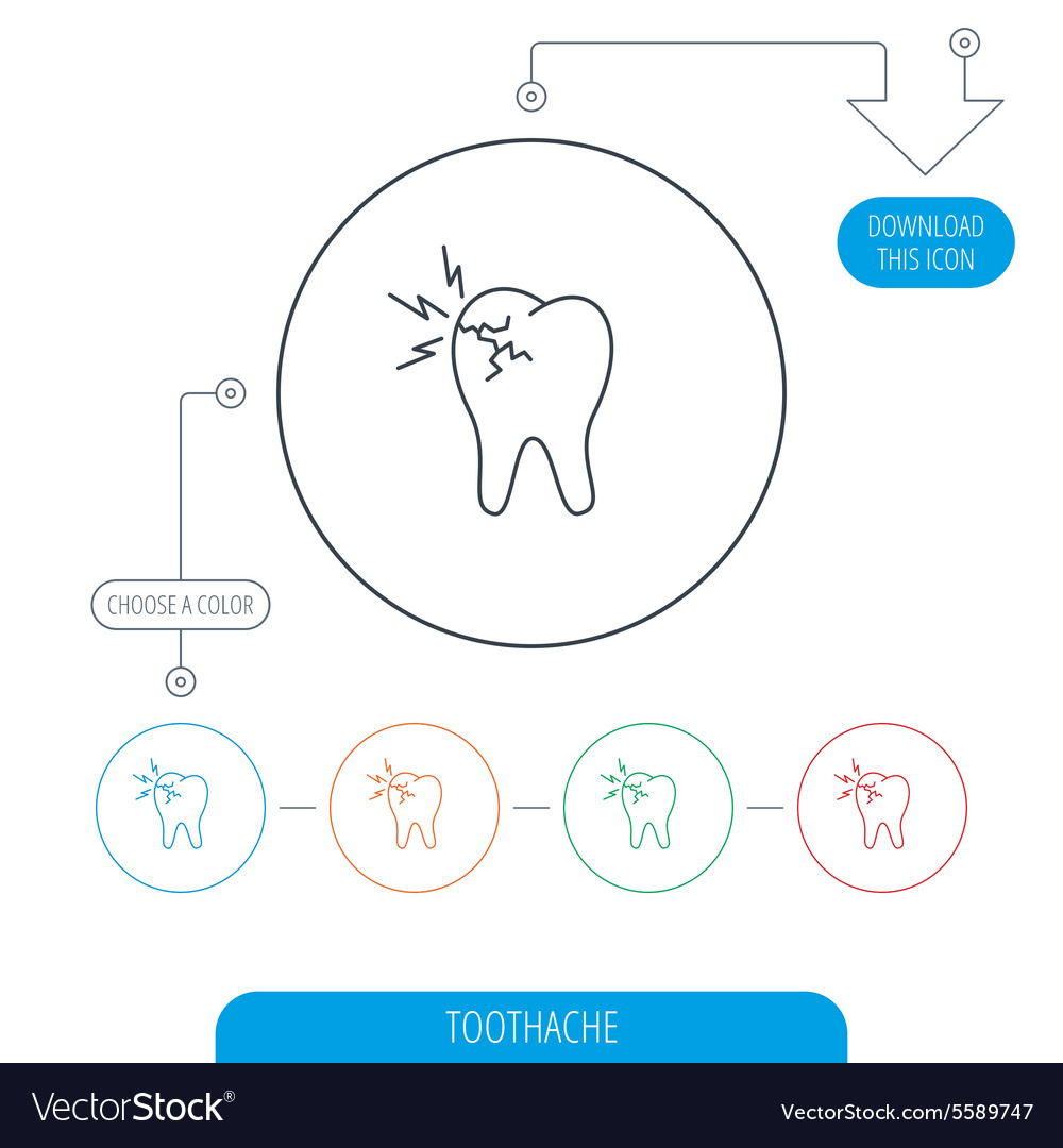 Toothache icon dental healthcare sign