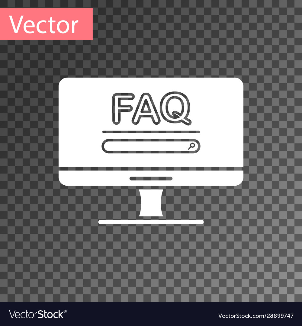White computer monitor with text faq information vector image White computer monitor with text faq information