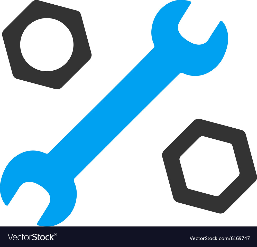 Wrench and nuts icon Royalty Free Vector Image