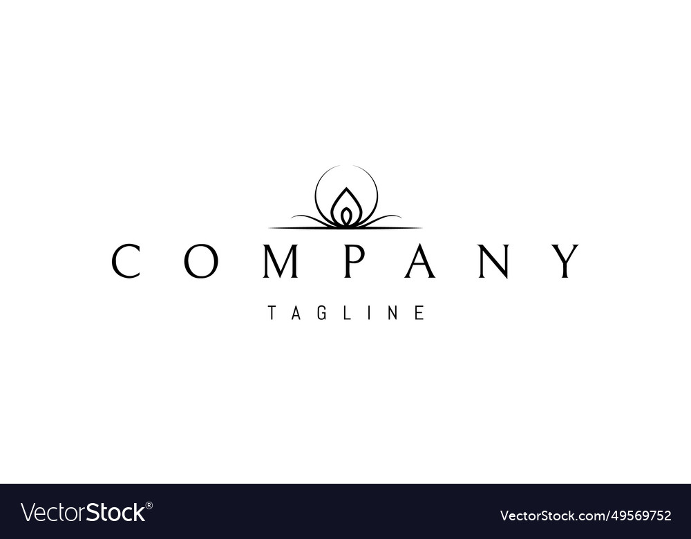 A logo with an abstract image of dew drop